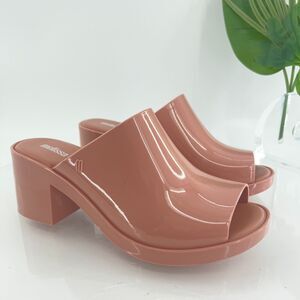 Melissa Pink Block Heel Peep-Toe Sandals